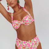 Harmonia High Waist Bikini Bottom Yellow Floral