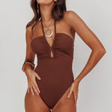 Eros Halterneck Keyhole One Piece Swimsuit Choc