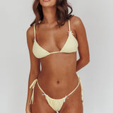 Sovereign Triangle String Bikini Top With Bow Butter
