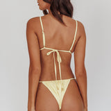 Sovereign High Cut String Bikini Bottom With Bow Butter