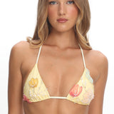 Kavera String Bikini Top Floral Sequin