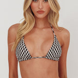 Tamieka Triangle String Bikini Top Gingham