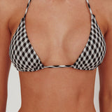 Tamieka Triangle String Bikini Top Gingham