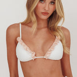 Anita Triangle String Tie Bikini Top Off White/Blush
