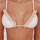 Anita Triangle String Tie Bikini Top Off White/Blush