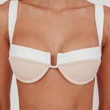 Saskia Underwire Tied Back Bikini Top Blush/Off White