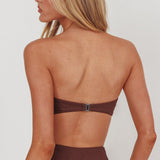 Monique Twist Bandeau Bikini Top Chocolate Texture