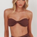 Monique Twist Bandeau Bikini Top Chocolate Texture