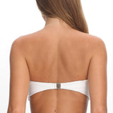 Monique Twist Bandeau Rosette Bikini Top Ivory