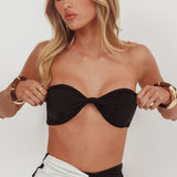 Monique Twist Bandeau Bikini Top Black