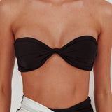 Monique Twist Bandeau Bikini Top Black