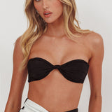 Monique Twist Bandeau Bikini Top Black