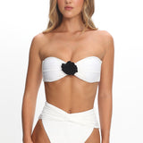 Monique High Waist Twist Bikini Bottom Ivory