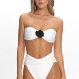 Monique High Waist Twist Bikini Bottom Ivory