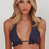 Milagro Thick Strap Halter Bikini Top Polka Dot
