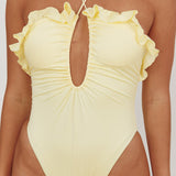 Georgia Frill Strap One Piece Swimsuit Butter