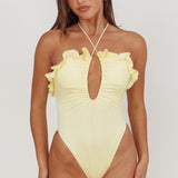 Georgia Frill Strap One Piece Swimsuit Butter