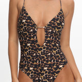 Ivara Tied Back One-Piece Swimsuit Leopard