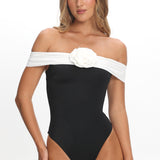 Lorona Off-Shoulder One-Piece Black/Ivory