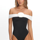 Lorona Off-Shoulder One-Piece Black/Ivory
