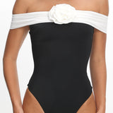 Lorona Off-Shoulder One-Piece Black/Ivory