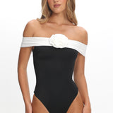 Lorona Off-Shoulder One-Piece Black/Ivory