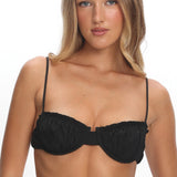 Mallori Ruched Balconette Bikini Top Black