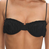 Mallori Ruched Balconette Bikini Top Black