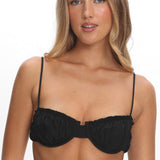 Mallori Ruched Balconette Bikini Top Black