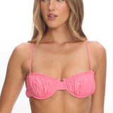Gold Coast Gathered Bust Bikini Top Pink