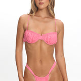 Gold Coast Gathered Bust Bikini Top Pink