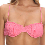 Gold Coast Gathered Bust Bikini Top Pink