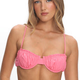 Gold Coast Gathered Bust Bikini Top Pink