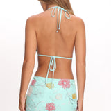 Kavera Embellished Mini Skirt Aqua Sequin
