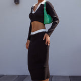 Brinley Ribbed Midi Skirt Black