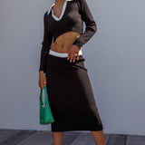 Brinley Ribbed Midi Skirt Black