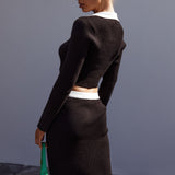Brinley Long Sleeve Collared Top Black