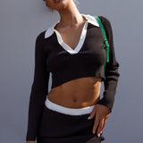 Brinley Long Sleeve Collared Top Black