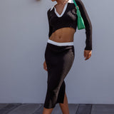 Brinley Long Sleeve Collared Top Black