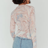 Madrid Long Sleeve Mesh Top Pink Multi