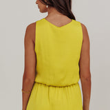Mariposa Sleeveless Bubble Hem Top Chartreuse
