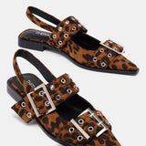 THERAPY Matilda Pointed Flat Leopard Patent