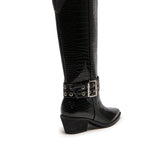 THERAPY Maiden Cowboy Boot Black Patent Croc