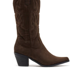 THERAPY Clayton Cowboy Boot Chocolate Faux Suede
