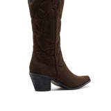 THERAPY Clayton Cowboy Boot Chocolate Faux Suede