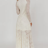 Tarly Long Sleeve Lace Maxi Dress Cream