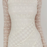 Tarly Long Sleeve Lace Maxi Dress Cream