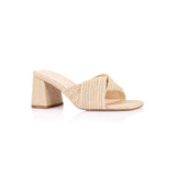 VERALi Stella Block Heel Mules Natural Raffia