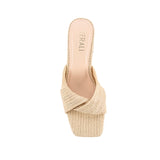 VERALi Stella Block Heel Mules Natural Raffia