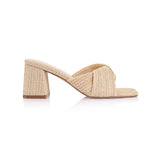 VERALi Stella Block Heel Mules Natural Raffia
